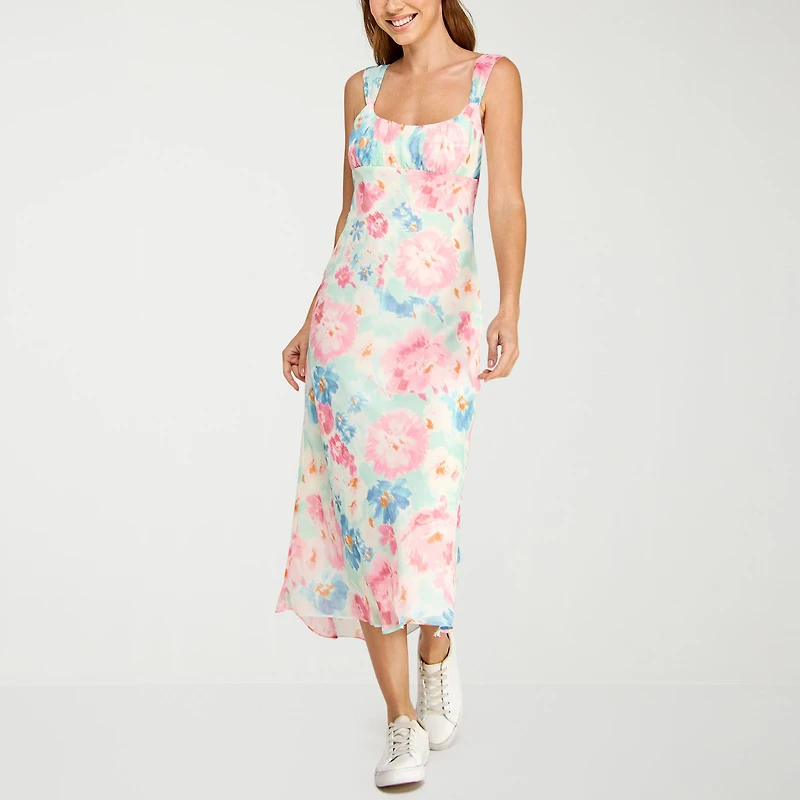 B. Smart Womens Juniors Sleeveless Midi Slip Dress