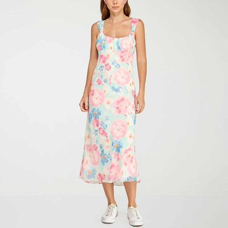B. Smart Womens Juniors Sleeveless Midi Slip Dress