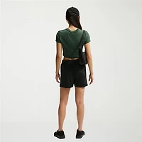 Nike Womens 4" Mid Rise Moisture Wicking Drawstring Waist Active Pull-On Short