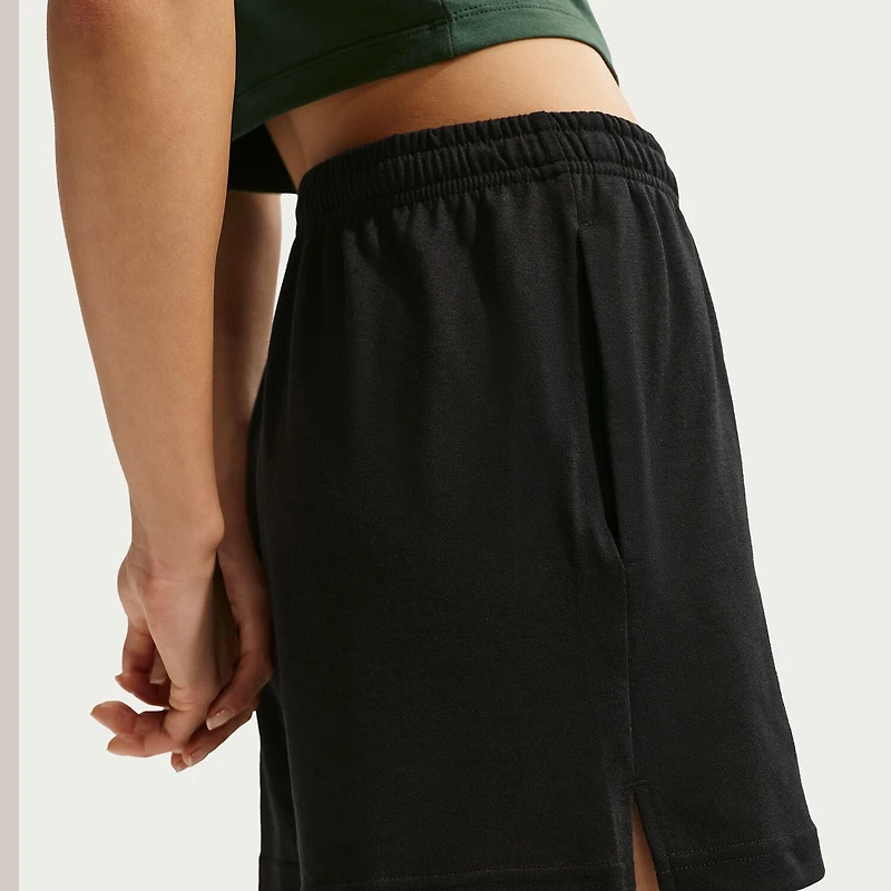 Nike Womens 4" Mid Rise Moisture Wicking Drawstring Waist Active Pull-On Short