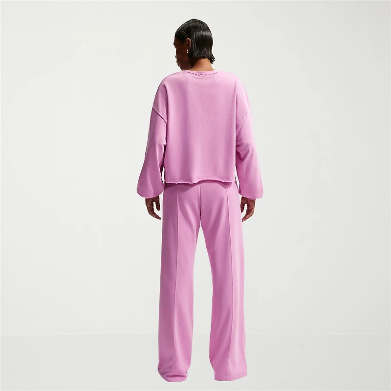 Nike Womens Drawstring Waist Lightweight Straight Mid Rise Loose Fit Sweatpant
