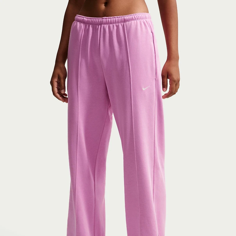 Nike Womens Drawstring Waist Lightweight Straight Mid Rise Loose Fit Sweatpant