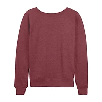 Peanuts Valentines Hugging Heart Womens Boat Neck Long Sleeve Classic Fit Graphic T-Shirt