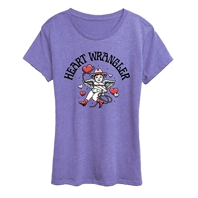 Heart Wrangler Womens Scoop Neck Short Sleeve Classic Fit Graphic T-Shirt