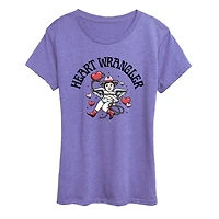 Heart Wrangler Womens Scoop Neck Short Sleeve Classic Fit Graphic T-Shirt