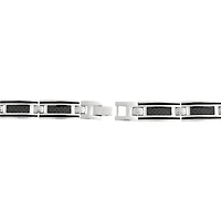 Mens Stainless Steel and Carbon Fiber Chain Bracelet