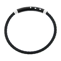 Mens Black IP Stainless Steel Chain Bracelet