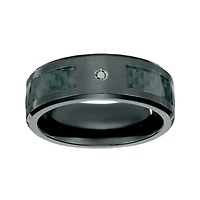 Mens Diamond Accent Black Zirconium Band Ring