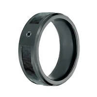 Mens Diamond Accent Black Zirconium Band Ring