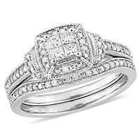 Womens 1/3 CT. T.W. Natural White Diamond 10K Gold Bridal Set