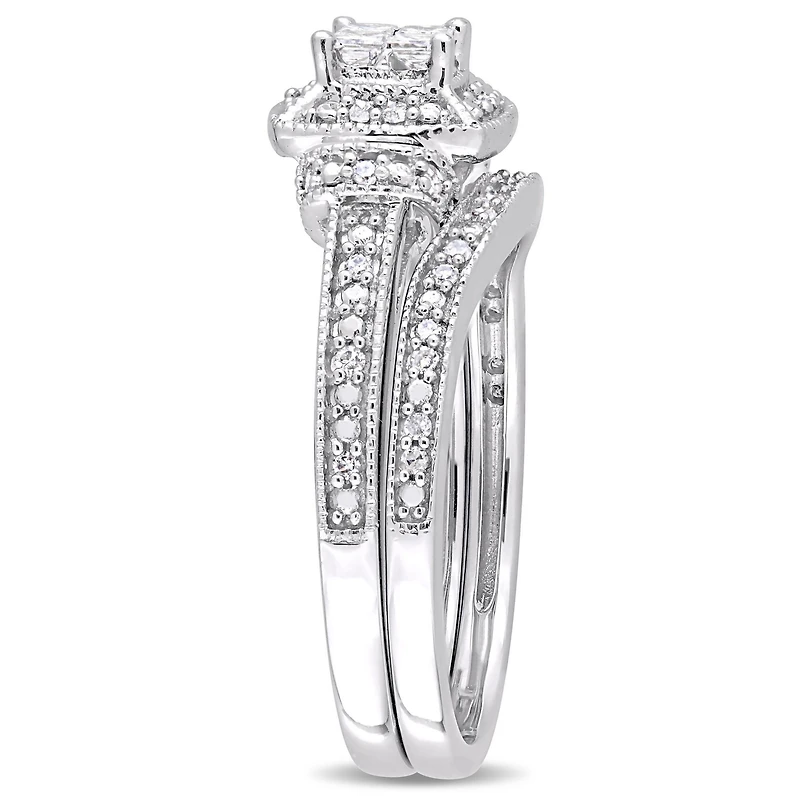 Womens 1/3 CT. T.W. Natural White Diamond 10K Gold Bridal Set