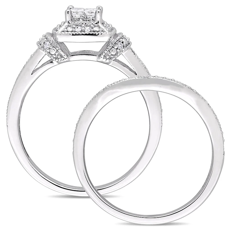 Womens 1/3 CT. T.W. Natural White Diamond 10K Gold Bridal Set