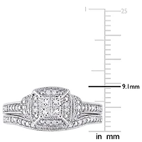 Womens 1/3 CT. T.W. Natural White Diamond 10K Gold Bridal Set