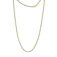 Made in Italy Womens 24K Gold Over Silver Inch Singapore Chain Necklace