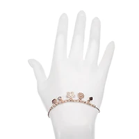Bijoux Bar Delicates Rose Tone Womens Flower Charm Bracelet