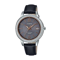 Casio Womens Black Leather Strap Watch Ltps200l-1av