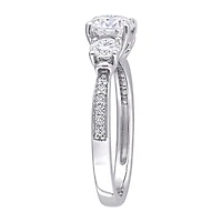 Womens 3/ CT. T.W. Lab Created White Moissanite 10K Gold 3-Stone Engagement Ring