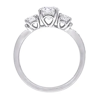 Womens 3/ CT. T.W. Lab Created White Moissanite 10K Gold 3-Stone Engagement Ring