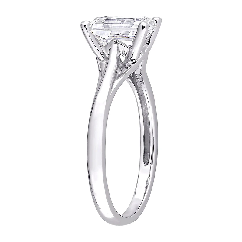 Womens Lab Created White Moissanite 10K Gold Solitaire Engagement Ring