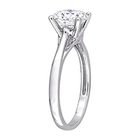 Womens Lab Created White Moissanite 10K Gold Solitaire Engagement Ring