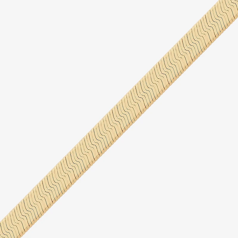 Made Italy 14K Gold 16 - 18 Inch Solid Herringbone Chain Necklace