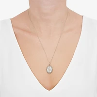 Miraculous Medal Womens White Mother Of Pearl 14K Gold Over Silver Oval 20 Inch Pendant Necklace