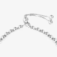 Womens Sterling Silver Heart Bolo Bracelet