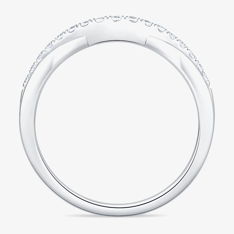 4.5MM 1/3 CT.T.W. Natural Diamond 10K or 14K White Gold Curved Wedding Band