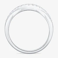 4.5MM 1/3 CT.T.W. Natural Diamond 10K or 14K White Gold Curved Wedding Band