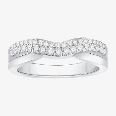 4.5MM 1/3 CT.T.W. Natural Diamond 10K or 14K White Gold Curved Wedding Band