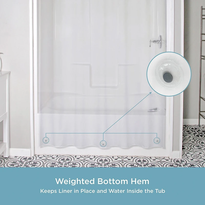 Kenney Lightweight Peva Shower Curtain Liner