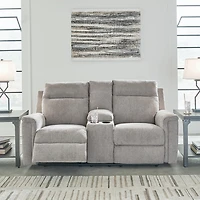 Signature Design By Ashley® Barnsana Power Reclining Loveseat with Console