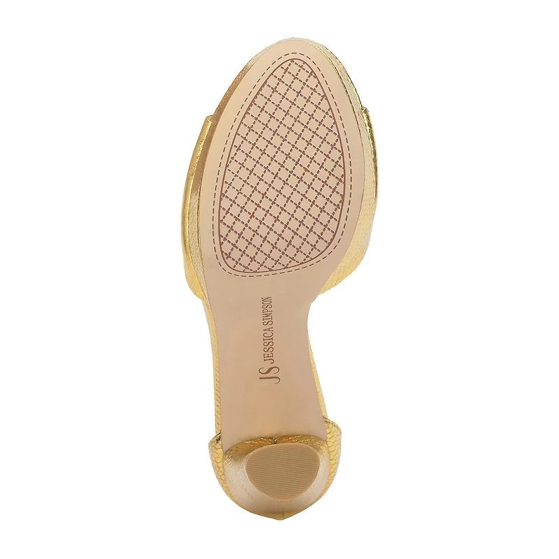 JS Jessica Simpson Izzella Womens Round Open Toe Block Heel Pumps