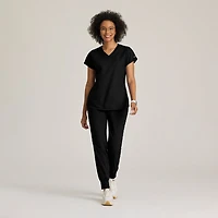 Grey's Anatomy™ by Barco Classic Grt261 Evelyn 3-Pocket Womens Plus Tall V Neck Short Sleeve Moisture Wicking Scrub Top