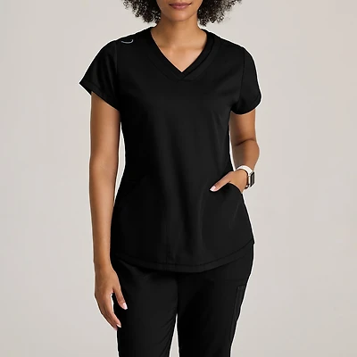 Grey's Anatomy™ by Barco Classic Grt261 Evelyn 3-Pocket Womens Plus Tall V Neck Short Sleeve Moisture Wicking Scrub Top
