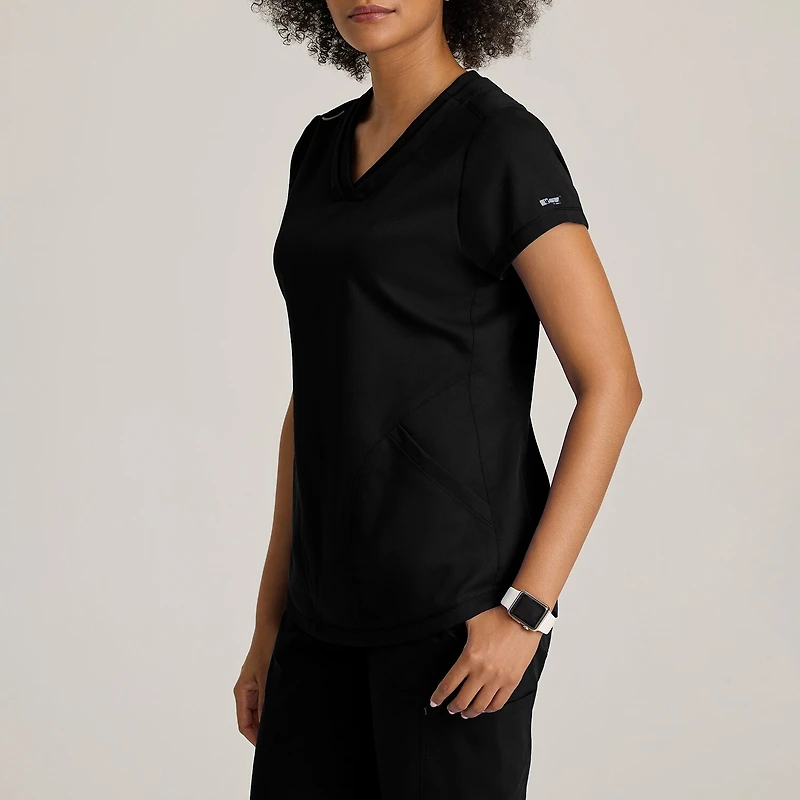 Grey's Anatomy™ by Barco Classic Grt261 Evelyn 3-Pocket Womens Plus Tall V Neck Short Sleeve Moisture Wicking Scrub Top