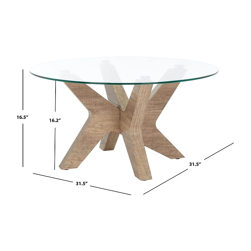 Safavieh Kaera Glass Top Coffee Table