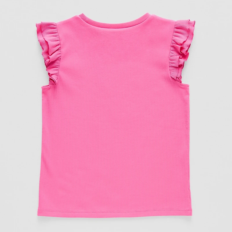 Thereabouts Little & Big Kid Girls Round Neck Short Sleeve T-Shirt