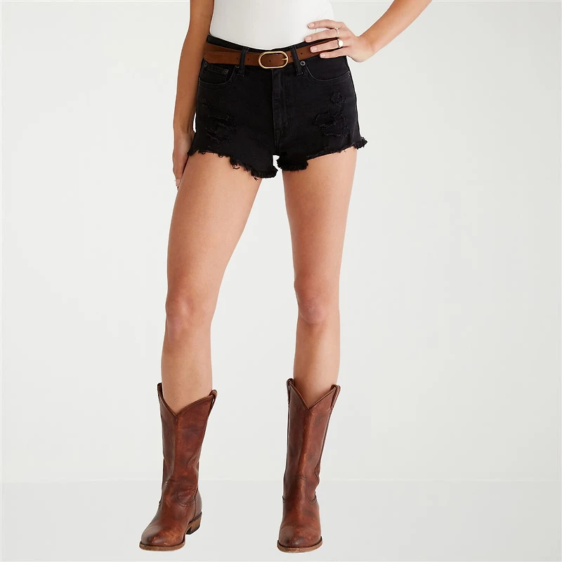 AEROPOSTALE Womens 2 1/4" High Rise Juniors Denim Short
