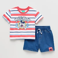 Baby Boys Mickey Mouse 2-pc. Short Set