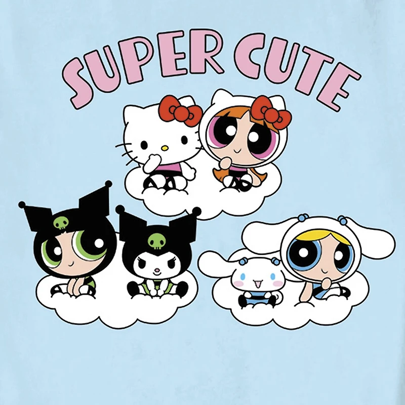 Little & Big Kid Girls Crew Neck Short Sleeve Regular Fit Hello Kitty Powerpuff Graphic T-Shirt
