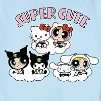 Little & Big Kid Girls Crew Neck Short Sleeve Regular Fit Hello Kitty Powerpuff Graphic T-Shirt