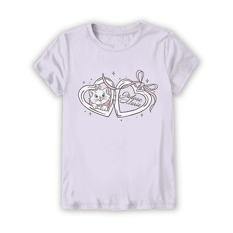 Little & Big Kid Girls Crew Neck Short Sleeve Regular Fit The Aristocats Graphic T-Shirt