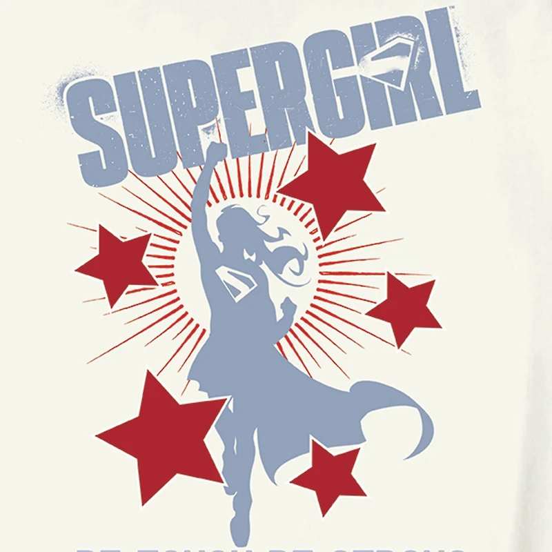 Little & Big Kid Girls Crew Neck Short Sleeve Regular Fit Supergirl Graphic T-Shirt