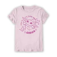 Little & Big Kid Girls Crew Neck Short Sleeve Regular Fit Star Wars Graphic T-Shirt