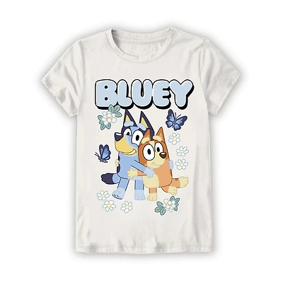 Little & Big Kid Girls Crew Neck Short Sleeve Regular Fit Bluey Graphic T-Shirt