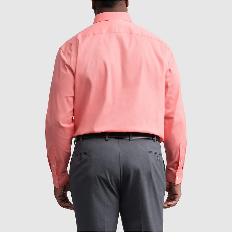 Van Heusen Everyday Defense Stain Shield Big And Tall Mens Regular Fit Stretch Fabric Wrinkle Free Long Sleeve Dress Shirt