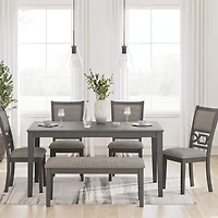 Signature Design by Ashley Wright Dining Table and 4 Chairs and Bench