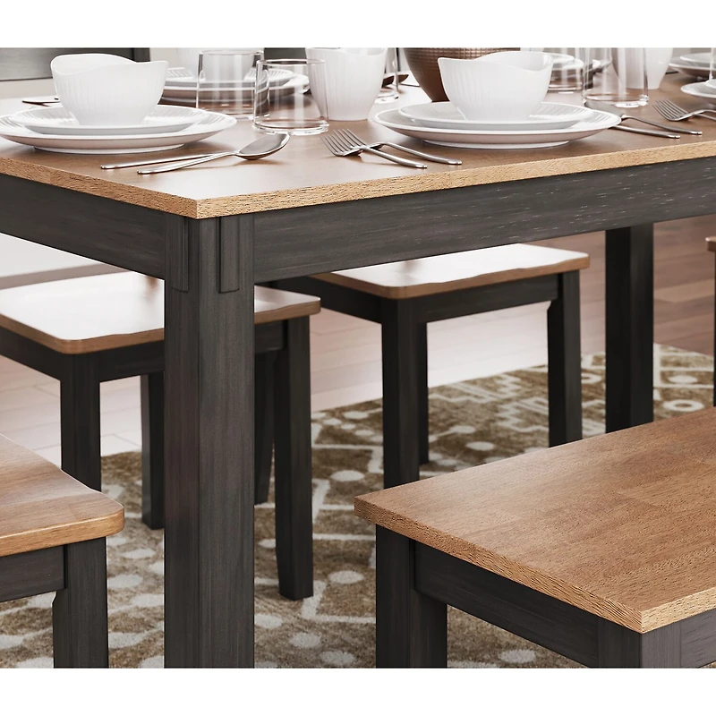 Signature Design by Ashley Getty Dining Table and 4 Chairs Bench