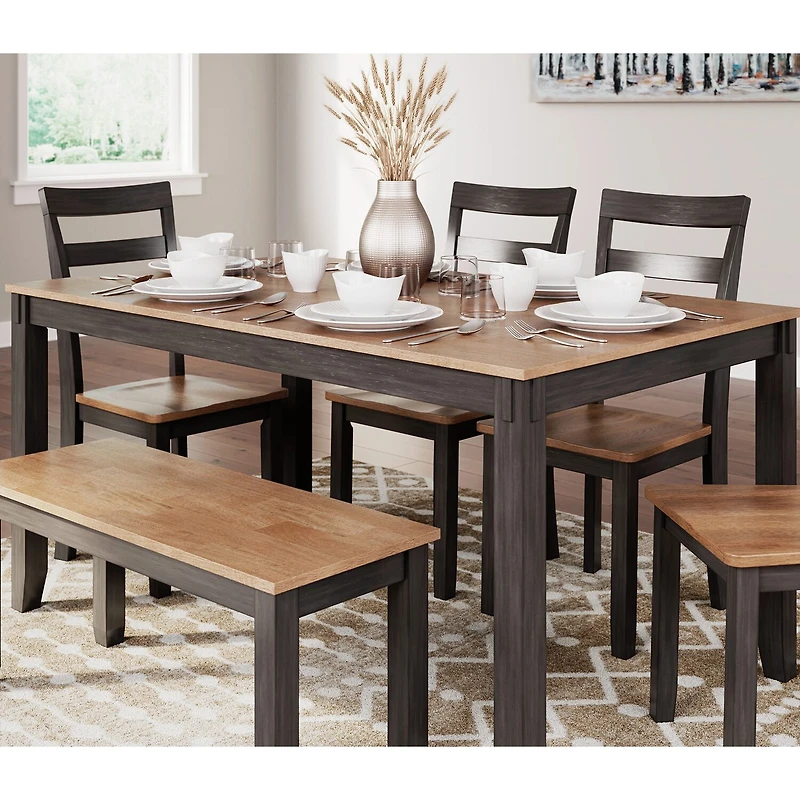 Signature Design by Ashley Getty Dining Table and 4 Chairs Bench